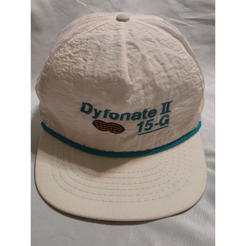 Vintage Dyfonate II 15-G Peanut Agriculture Snapback Hat Rope USA Made